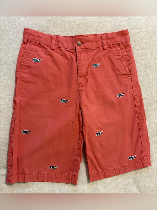 Vineyard Vines Other - Vineyard Vines Size 14 Youth Coral Salmon All Over Navy Whale Embroidered Shorts